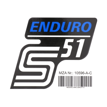 Klebefolie, Aufkleber für Seitendeckel (blau), Simson S51 Enduro